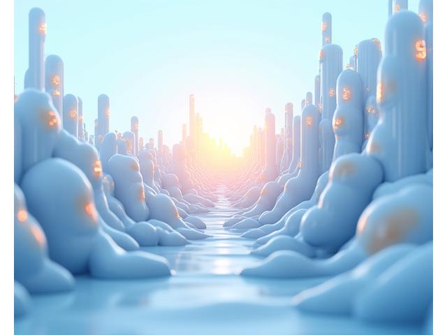 Abstract illustration of brand elements merging and expanding, showcasing growth and customer loyalty