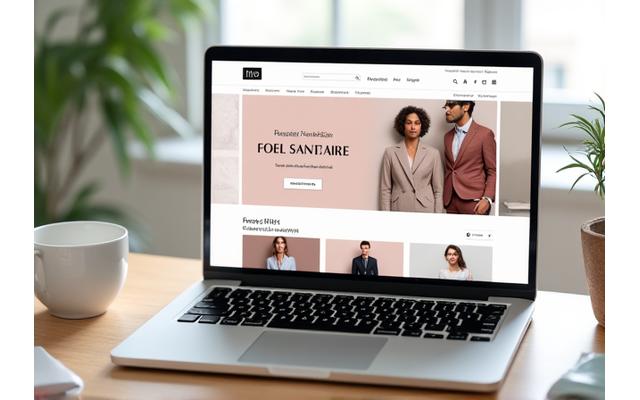 Boutique fashion e-commerce website on a laptop