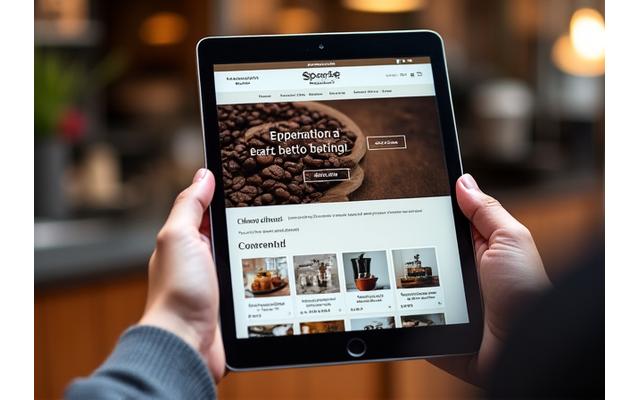 Specialty coffee beans e-commerce website interface
