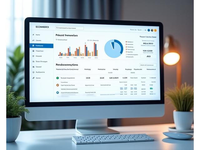 E-commerce dashboard showing sales reports and inventory levels