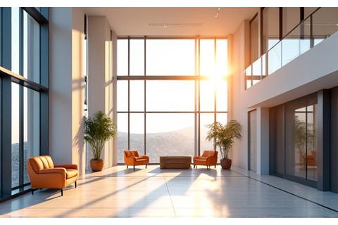 A detailed 3D architectural rendering of a modern home interior that a user can virtually walk through, illustrating virtual tours.