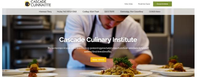 Screenshot of Cascade Culinary Institute website
