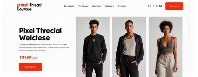 Screenshot of Pixel Thread e-commerce store for fashion
