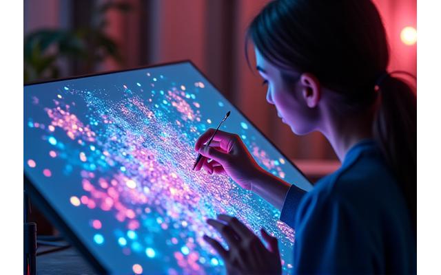 Digital artist creating immersive art