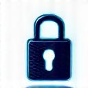 Stylized padlock with glowing data lines, symbolizing strong encryption.