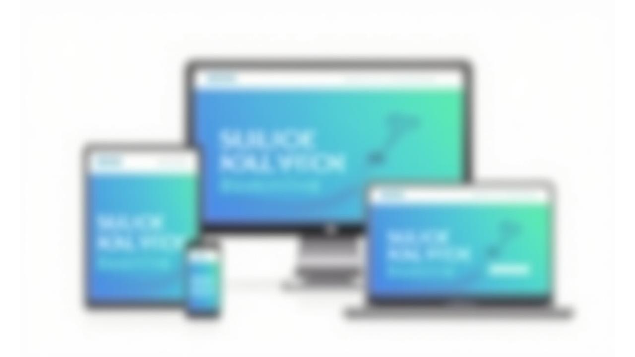 Group of devices (desktop, laptop, tablet, smartphone) displaying the same website content responsively, adapting to each screen size