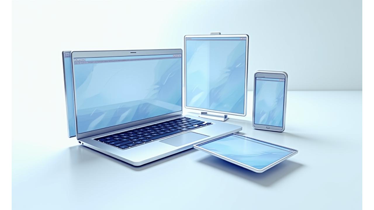 Lumina Craft website design showing responsive layouts across laptop, tablet, and smartphone screens